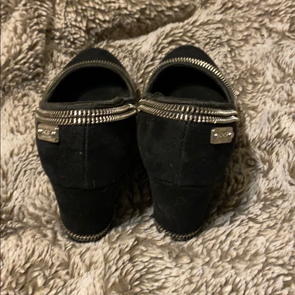 Michael Kors Black Sherry Suede Zipper Wedges Sz 2 - Picture 3 of 7